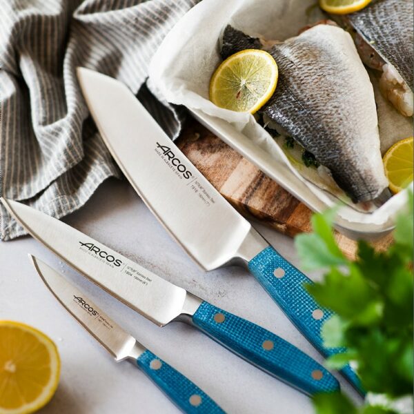 Cuchillos azules para restaurante
